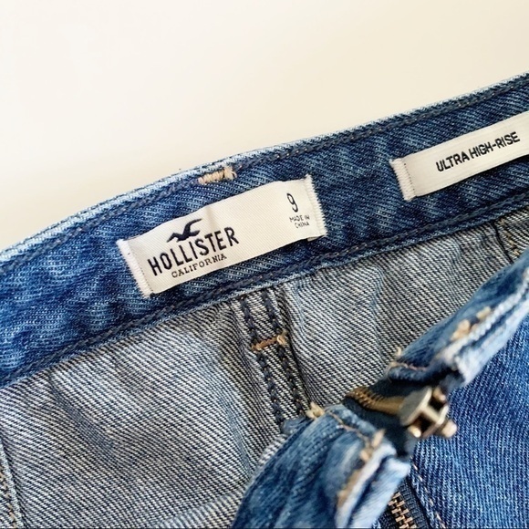 Hollister Ultra High Rise Zip Front Denim Skirt - Picture 6 of 11